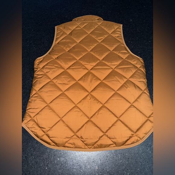 NEW J CREW COFFEE PUFFER QUILTED Zip Front Snap Pockets High Mock Neck SZ MED - Picture 5 of 12